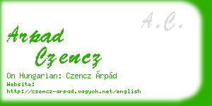 arpad czencz business card